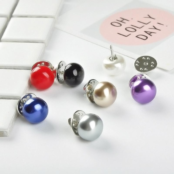(Färg) blandad färglåda set 20x/set scarf lapel pin vit pärla b