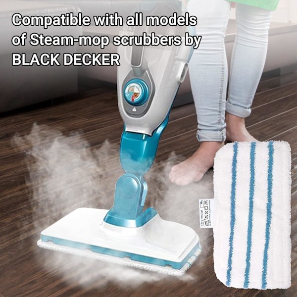 4 stk. klude til Black and Decker dampmopper, tilbehør til Blac