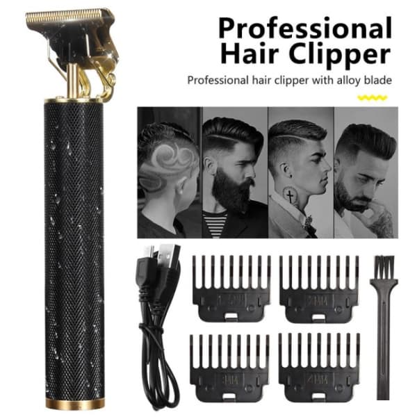 Professionell hår- och skäggtrimmer - Svart 7-pack