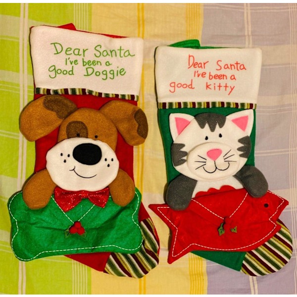 1 st Hund Julstrumpa, Stor Hund och Katt Julstrumpa