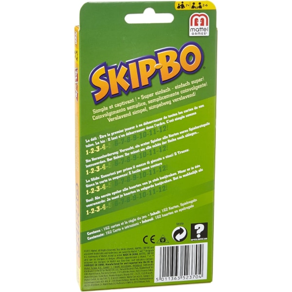 Mattel Games - Skip-Bo kortti- ja lautapeli koko perheelle,