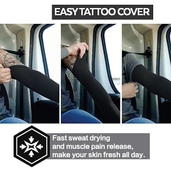 4-par Arm-ärmar för Män och Kvinnor - Tatueringsöverdrag - Kylning