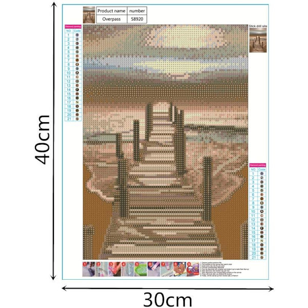1kpl - 30*40cm/Cartoon(9) 5D DIY timanttimaalaussetti, timantti Em