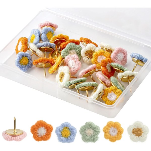 30 stk. Blomster Push Pins, Blomster Push Pins Dekorative Push Pins Wal