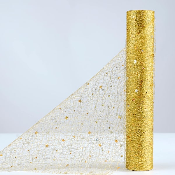 Gold Table Runner Roll 15cm x 10m with Sequin Table Decoration Ch