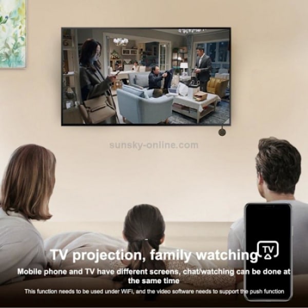 WiFi AirPlay 1080p HD HDMI-mottagare Svart