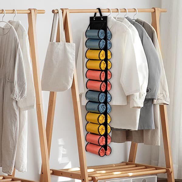 Sort Yoga Legging Opbevaringsarrangør med 24 Lommer, Sort