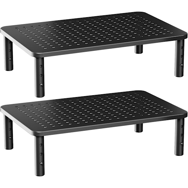 Monitor Riser Stand i 3 justerbare ergonomiske højder med ventilationshuller