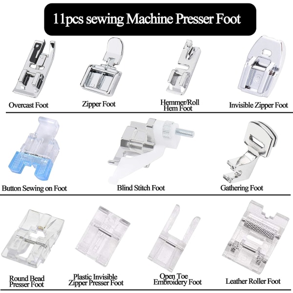 11 st symaskin multifunktionell pressarfotssats, symaskin