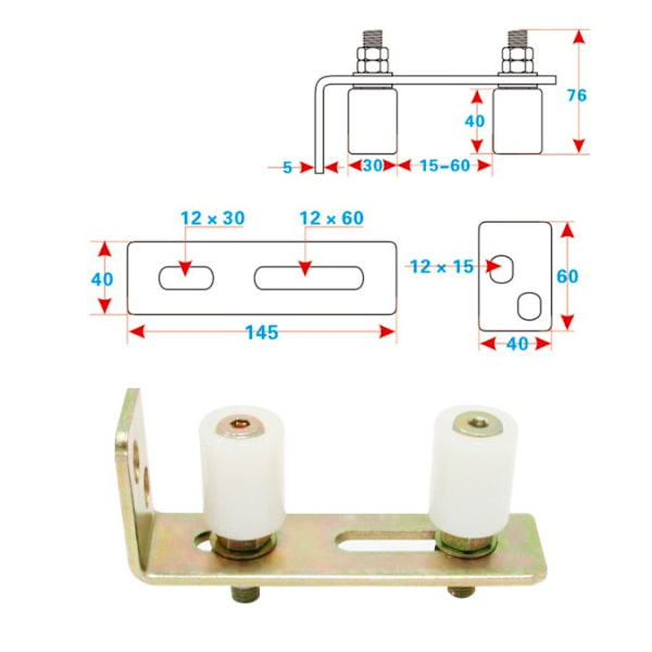 Yard grind grind rail guide wheel skjutdörr nylon hjul industriell ny
