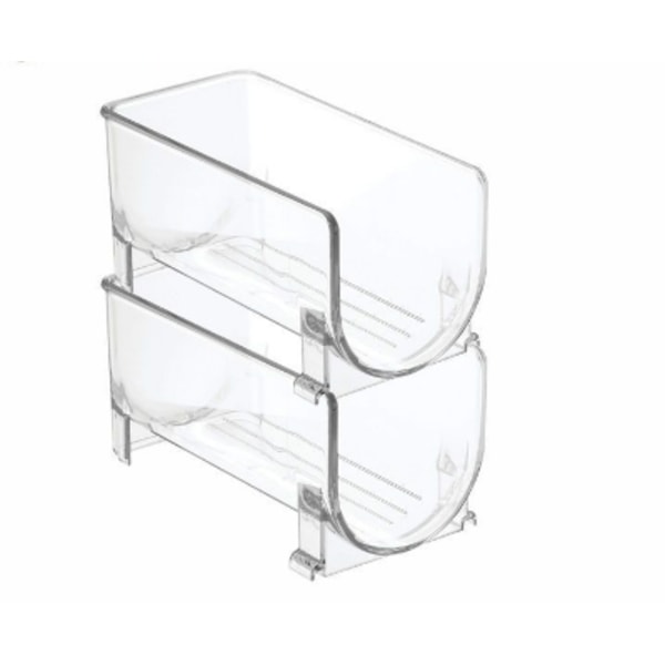 (2-pack) Transparent vinställ – Stapelbara plastvinställ för förvaring