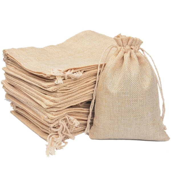 20 kappaletta 17x23cm juuttikassi, pellavapussilaukut, uudelleenkäytettävät säilytyspussit