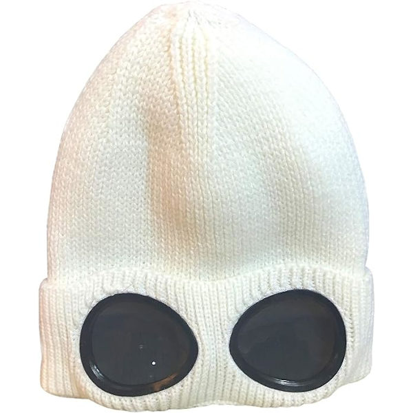 Hvit Unisex Goggle Beanie Huer Varm Fin Strikket Grov Ski Vinter