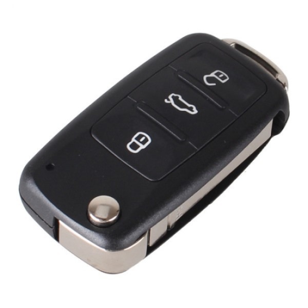 3-knappers sammenleggbar nøkkeldeksel Golf Polo for VW Black One Size