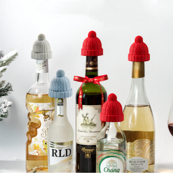 2-pack julhatt silikon vinflaska propp vinpropp