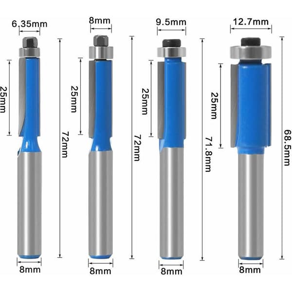 4 st fräsar kopia 8MM DIY snickeri fräsverktyg skärning