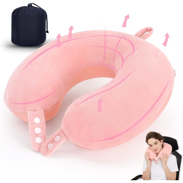 (Pink) Travel Neck Pillow, paras Memory Foam -lentokoneen tyyny H