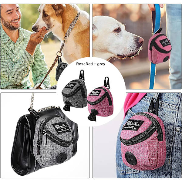 2 stk. hundepose dispenser, bærbar Oxford stof hundepose med C
