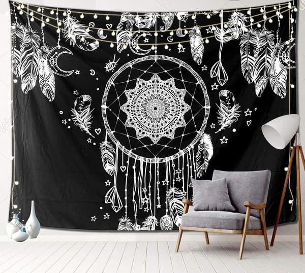 1 stk. drømmefanger, 200CM*150CM Mandala gobelin, Galaxy gobelin,