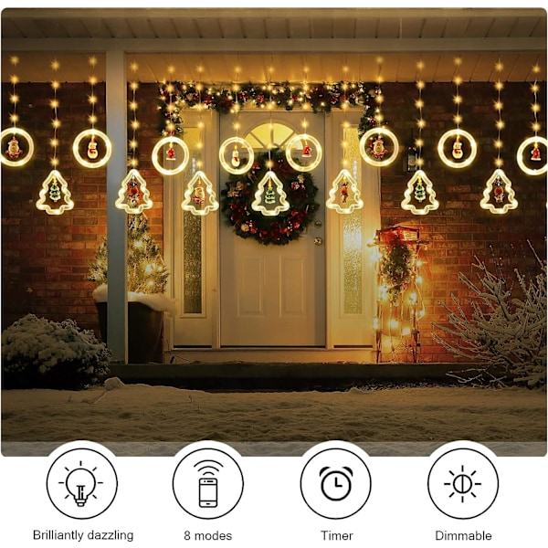 1 stk. Julelys Gardin Gran Ringe med Figur, 3m Girlande L