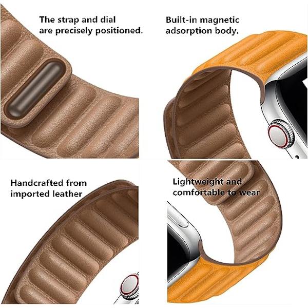 Kompatibel med Apple Watch8 läderrem 38/40/41mm, läder Wa