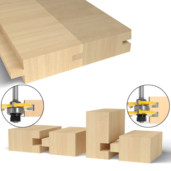 2 stk. 8MM skaft Matched Tongue and Groove Cutter Set 3 Flute T Sha