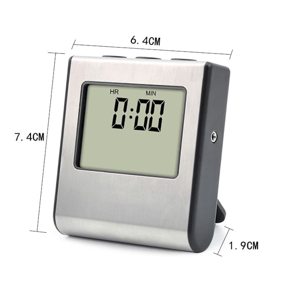 Digitalt kjøkkentermometer med probe Stor LCD-skjerm Timer