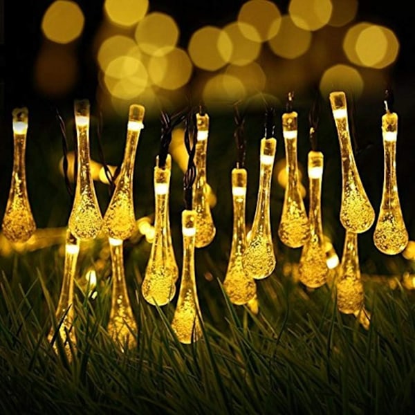 6,5 meter 30 LED utomhus solcellslampor LED ljusslingor 8 lägen