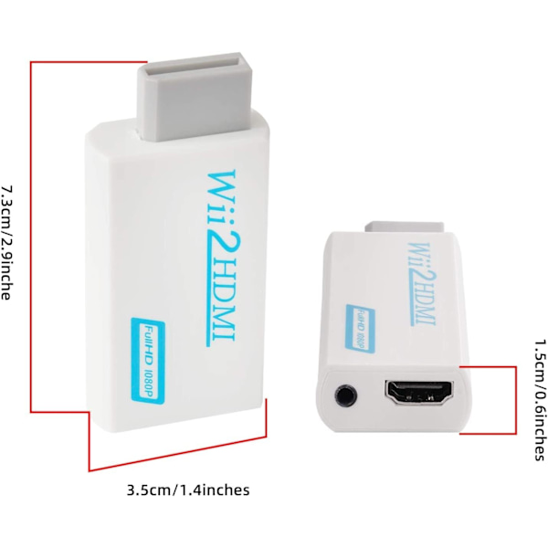1 stk. Sort Wii til HDMI-konverter wii til hdmi-adapter wii2 til hdmi