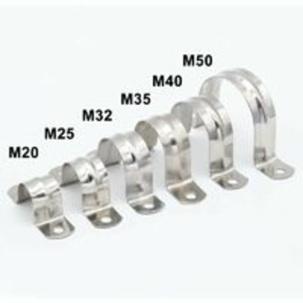 U-formade klämmor - 304 rostfritt stål rörklämma Ø 25mm U-rörklämma