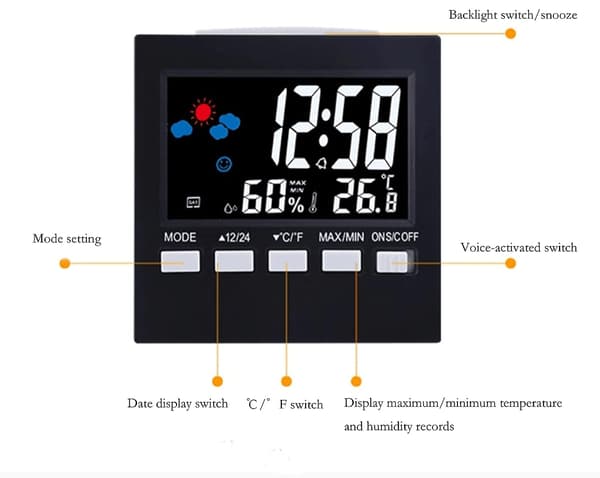 Termometer og hygrometer, indendørs og udendørs hygrometer termometer