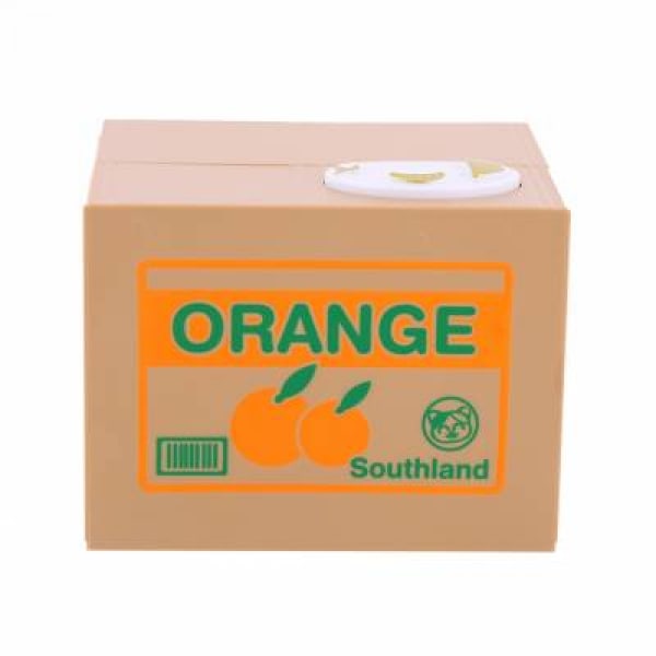 (orange vit katt) automatisk sparbössa för katt som stjäl pengar, pa