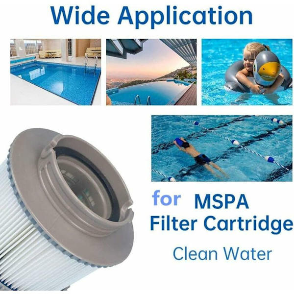 Pakke med 4 udskiftningsfiltre til Mspa FD2089, pool- og spafilter