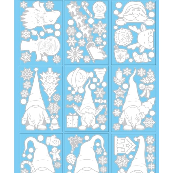 Jule Vindue Statiske Stickers Hvid Nisse Vind