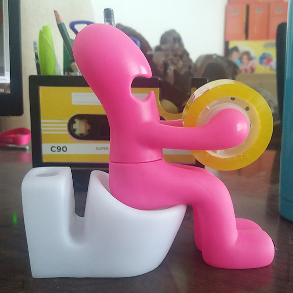 Pink, tape dispenser - Original og sjov gave til hemmelig julemand