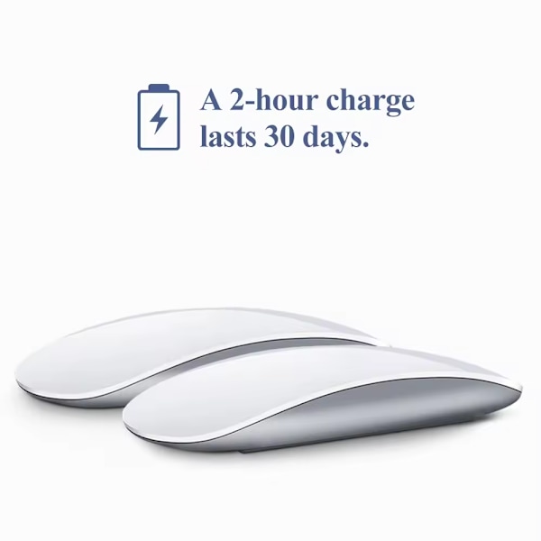 Trådlös Bluetooth Touch Mouse för Mac/iPad, 1600 DPI Uppladdningsbar