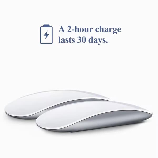 Trådløs Bluetooth Touch-mus for Mac/iPad, 1600 DPI oppladbar