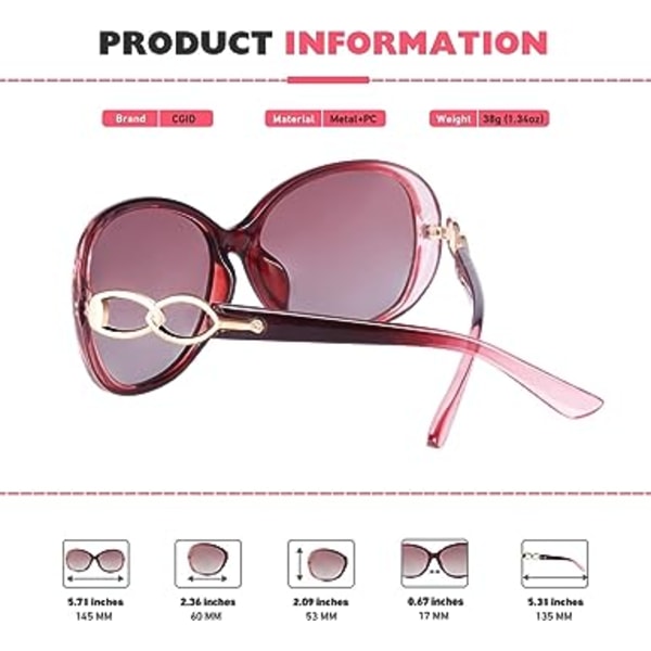 Retro Polariseret Dame Solbriller Store Stel Overdimensioneret Designer U