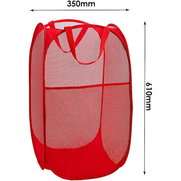 Tvättkorg [2-pack] Hopvikbar Pop Up Mesh Tvättkorg La