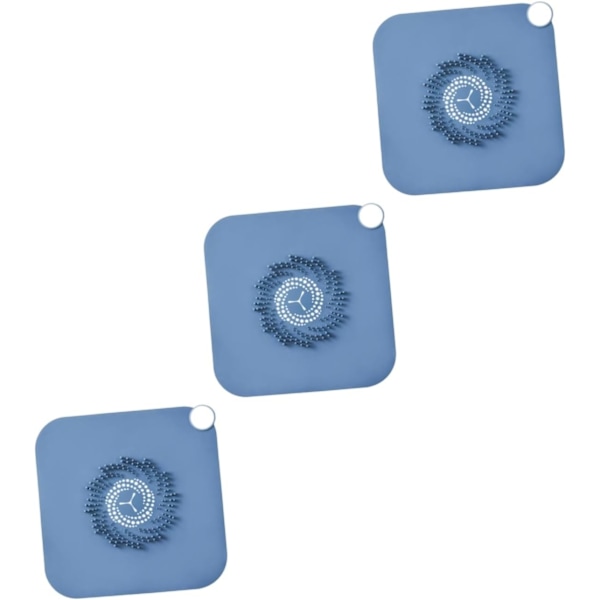 3-pack Blå Silikon Hårfångare Duschbrunnstopp Duschbrunn