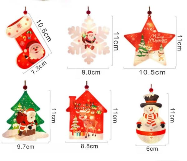 6 LED julgransljus, tomte lykta krans, tomte,