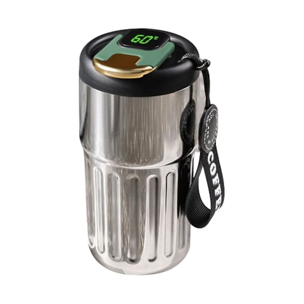Svart ny kaffetermos med temperaturdisplay, 410 ml håller värmen