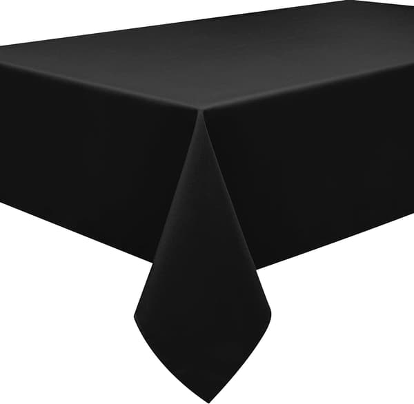 Polyester pöytäliina helppohoitoinen suorakulmainen 153x 305 cm Plain Blac