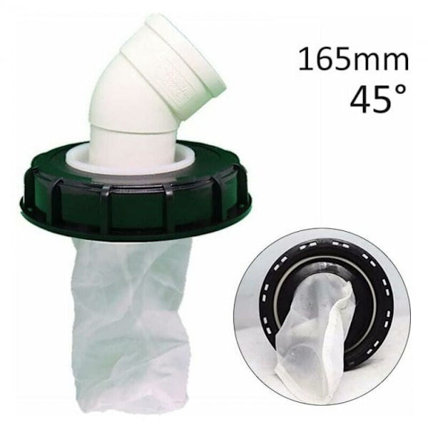 1 stk. 45° IBC tankdæksel med vaskbart nylonfilter til 1000 liter