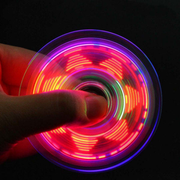 1 stk Lysende LED Fidget Spinner - Gennemsigtig A