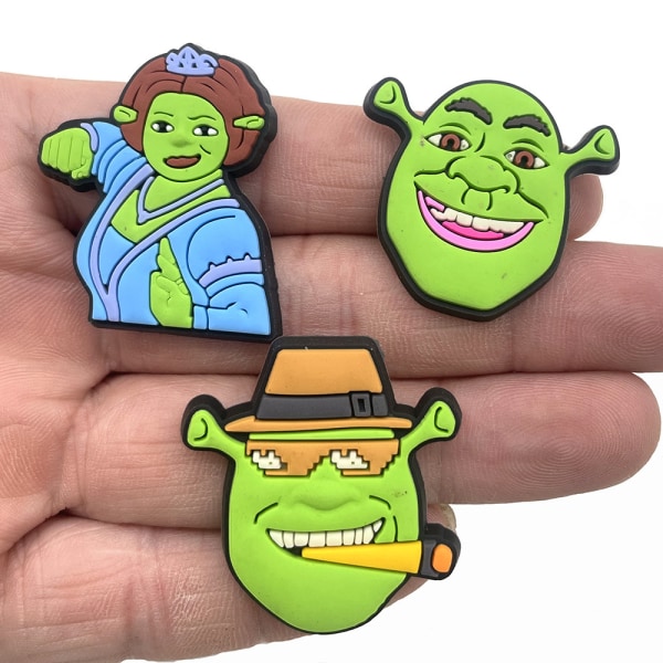 10 st skor charms för Shrek öron charms,  hållbara vattentäta skor
