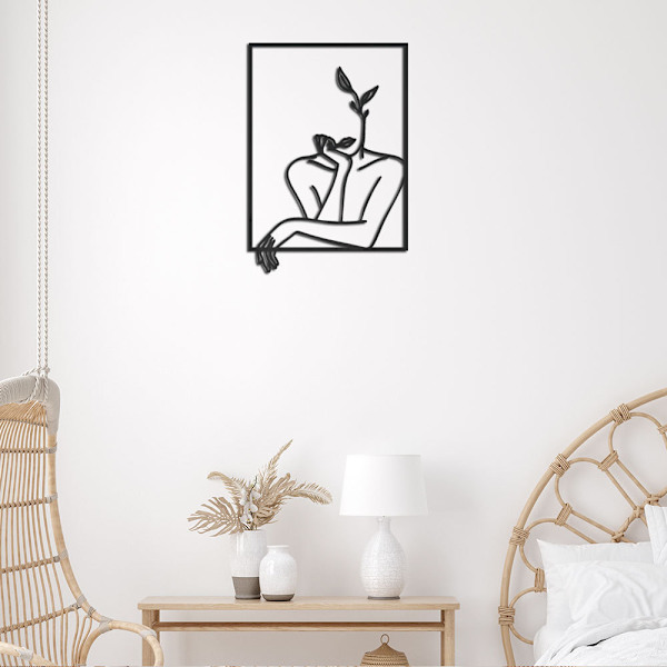 Svart S Akryl Väggkonst Minimalistisk Väggkonst Modern Abstrakt Fema