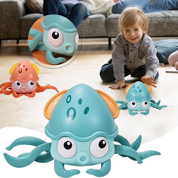 Krypende krabbe-babyleker, magetidsleker med lys og musikk,