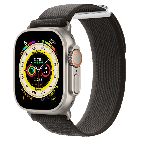 Svart parat med grå 38/40/41mm, lämplig för iwatch S9/Ultra2