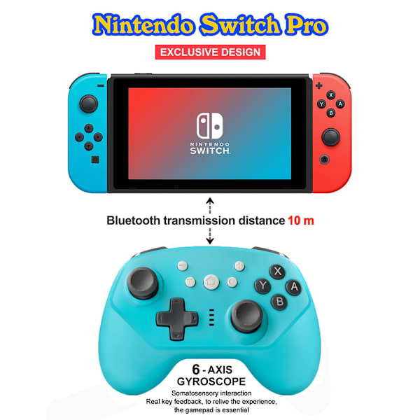 Game Controller Bluetooth Gamepad för Switch Pro Controller Wirel